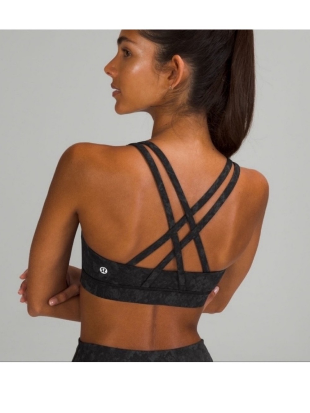 Lululemon Energy Black Bra Snakeskin